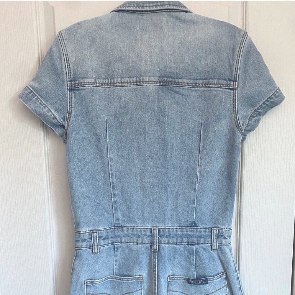 Rolla's Sailor Jumpsuit Light Vintage Blue Size 10M NWT Wide-Leg High-Rise Retro - Picture 14 of 16